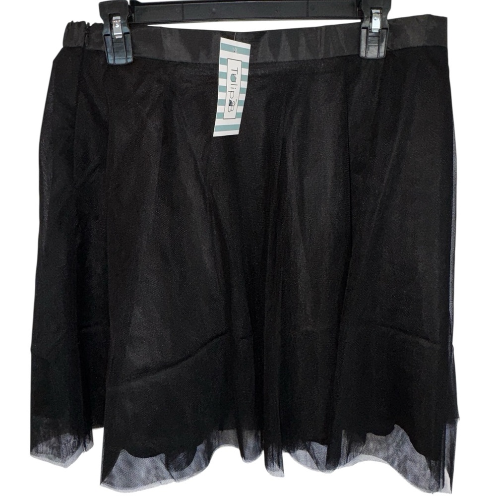 Women’s Black Tulle A-Line Mesh Skirt with Lining